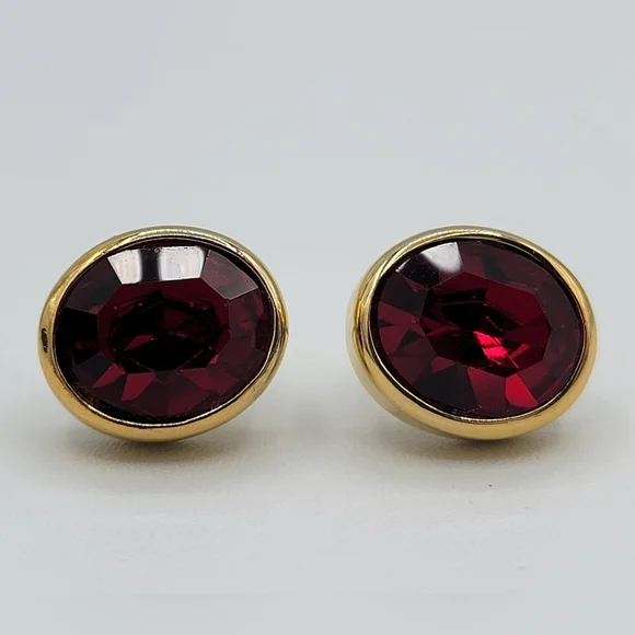 Vintage Ruby Red Earrings #2295 - Picture 9 of 12